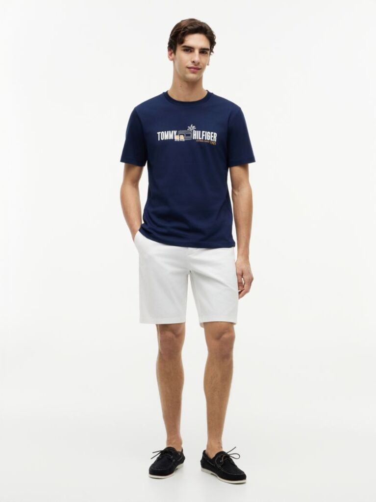 Μπλε Βαμβακερό T-Shirt Με Λογότυπο  Άνδρες