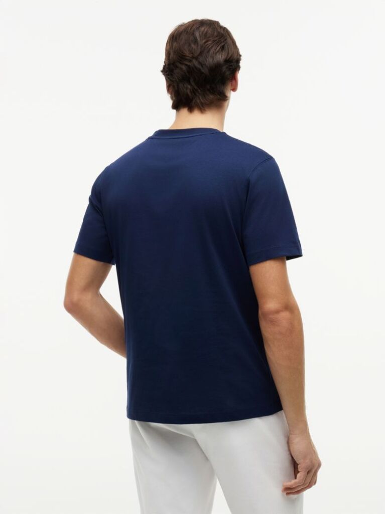 Μπλε Βαμβακερό T-Shirt Με Λογότυπο  Άνδρες