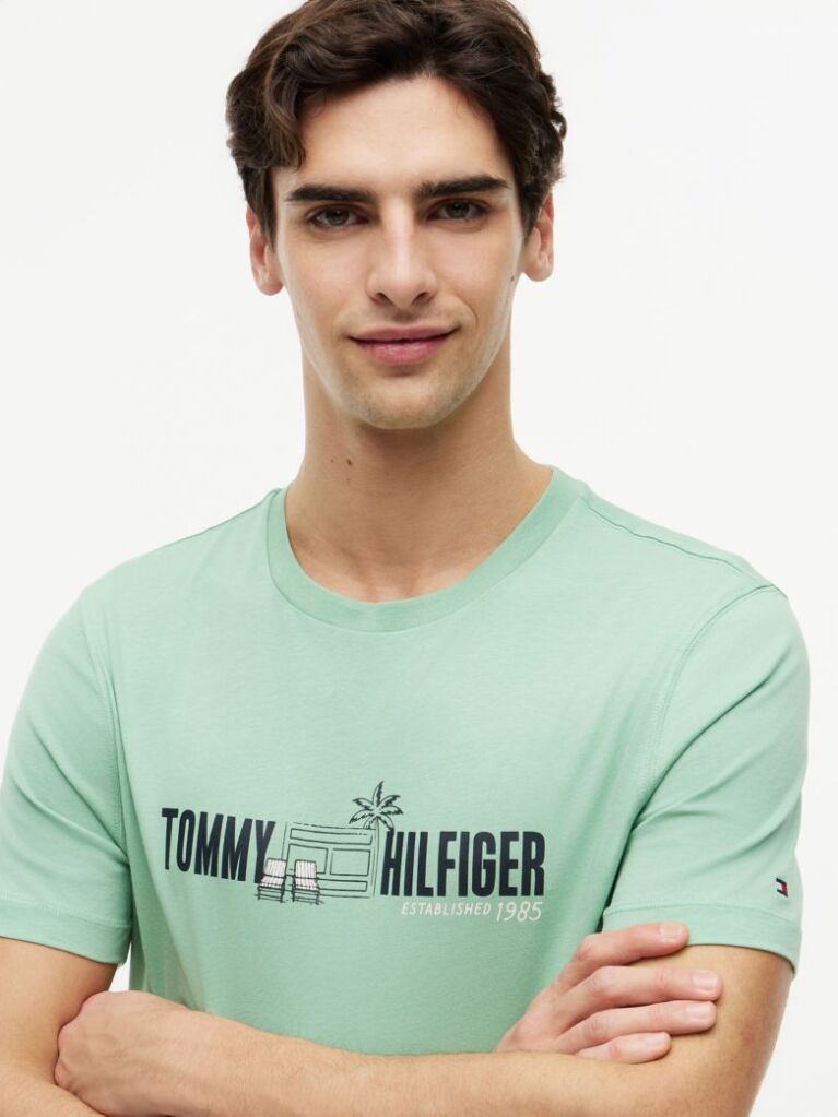 Green Logo Graphic Jersey T-Shirt  Men