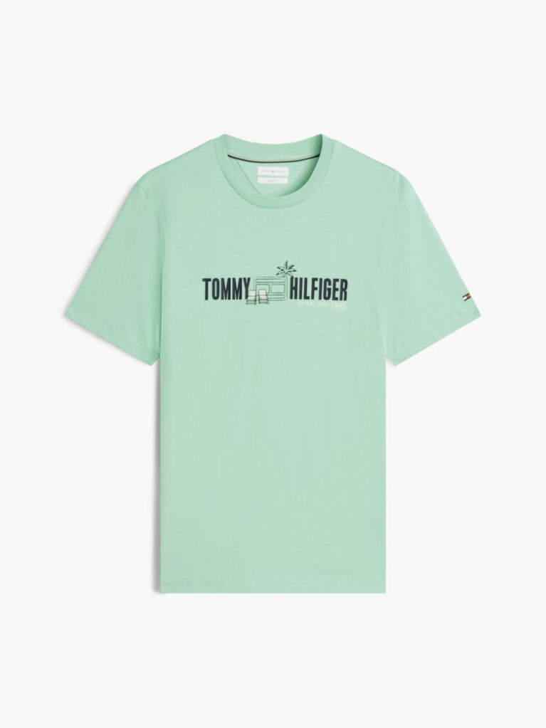 Green Logo Graphic Jersey T-Shirt  Men