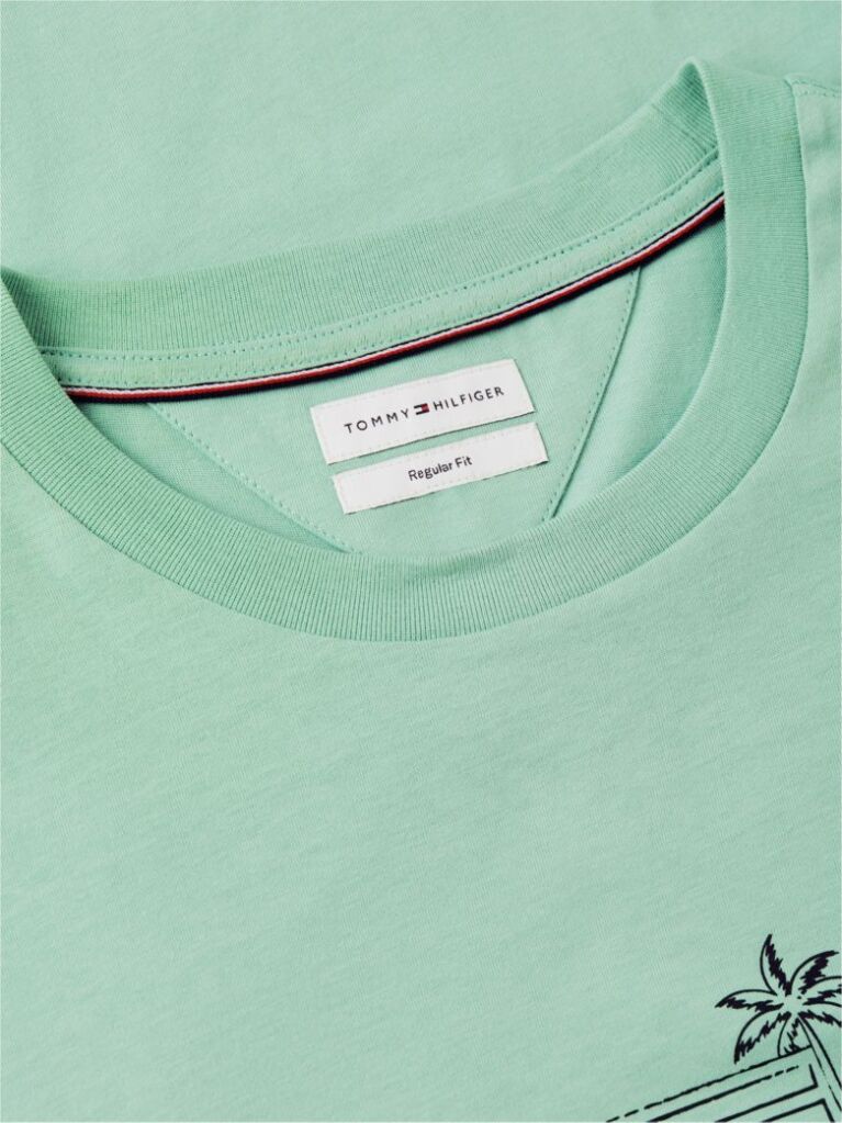 Green Logo Graphic Jersey T-Shirt  Men