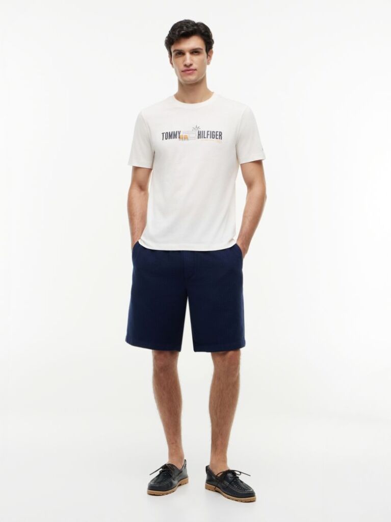 Beige Logo Graphic Jersey T-Shirt  Men