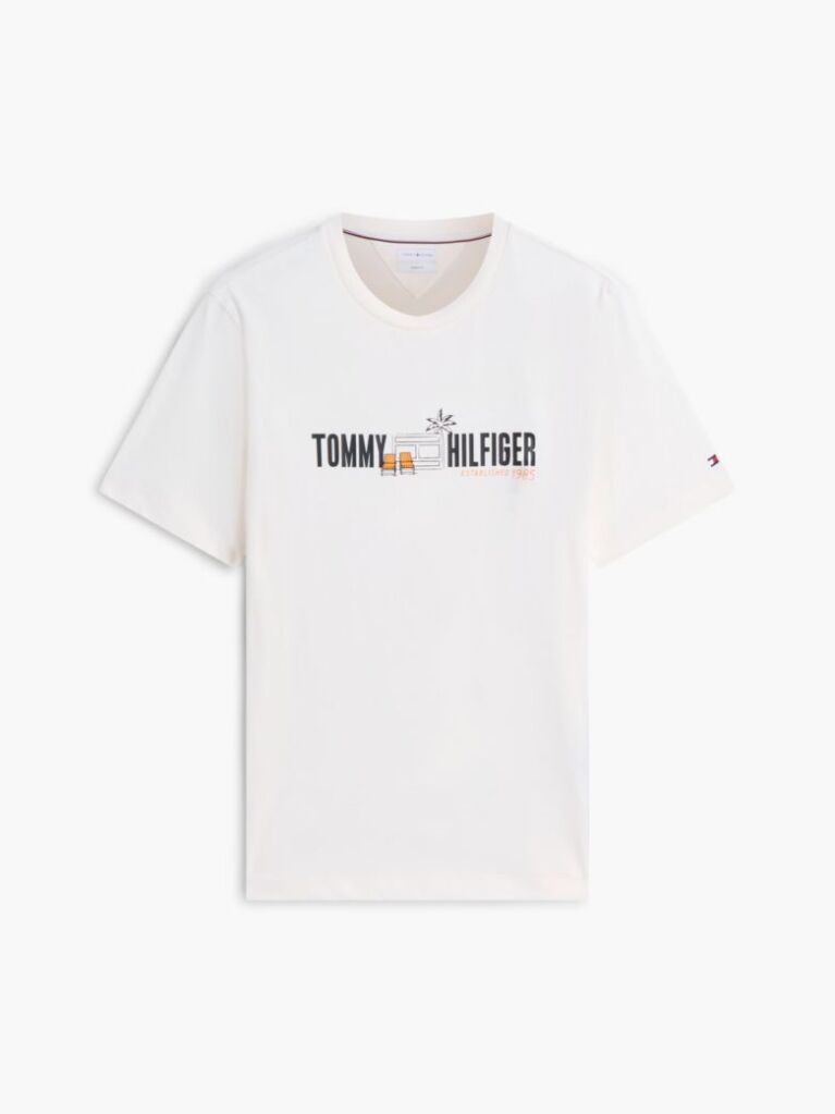 Beige Logo Graphic Jersey T-Shirt  Men