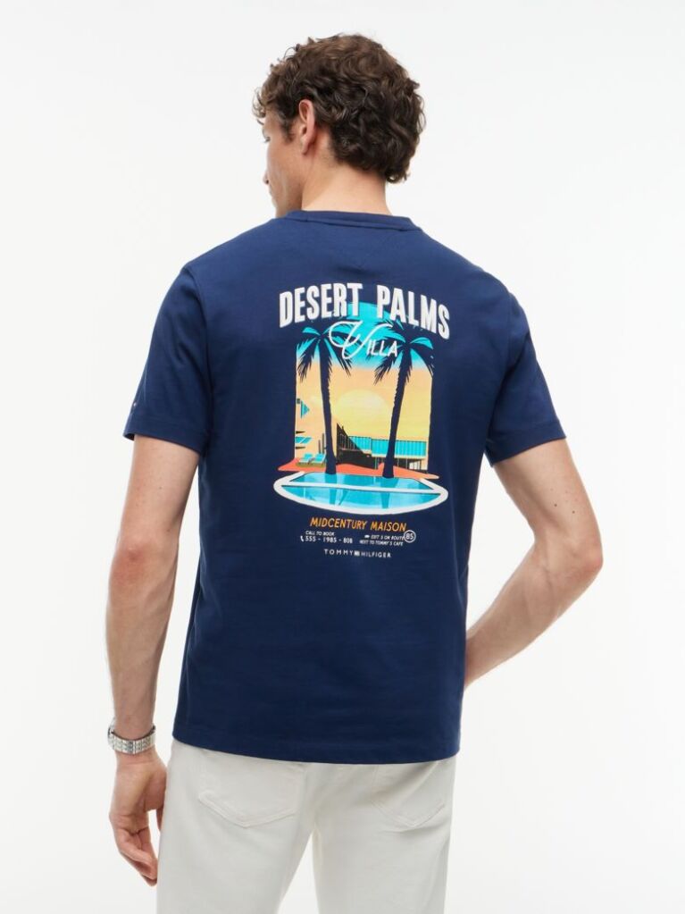Blue Back Graphic Jersey T-Shirt  Men
