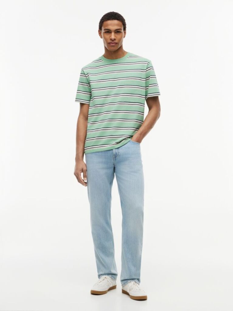 Multi Mixed Stripe Relaxed Jersey T-Shirt  Men