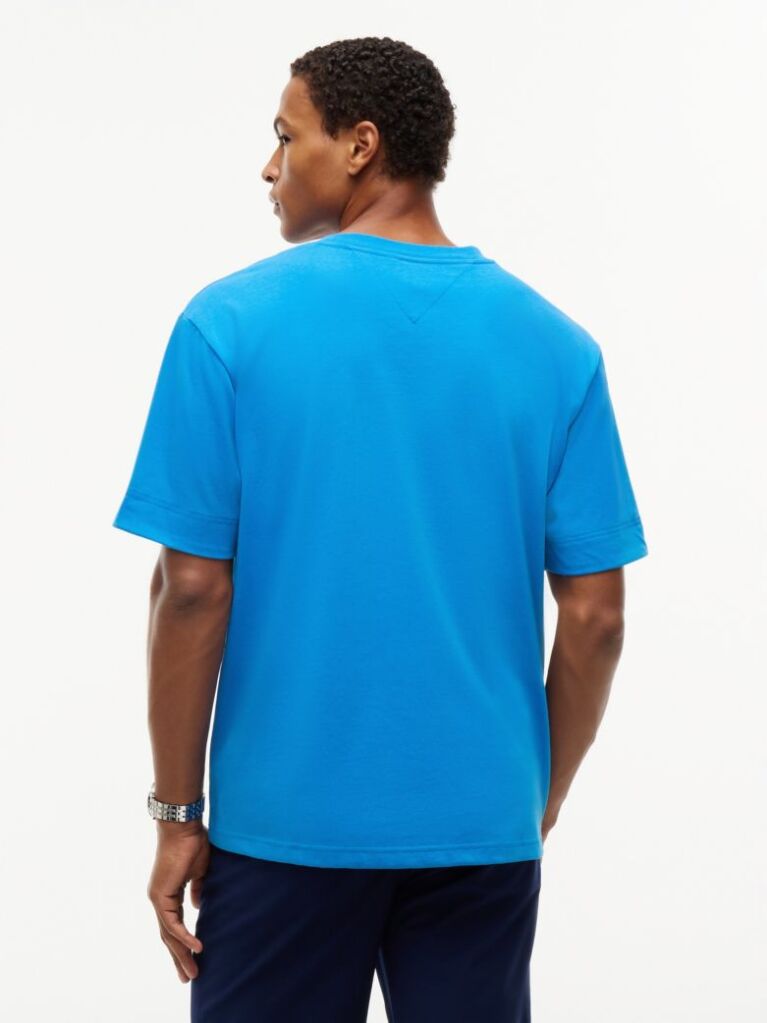Μπλε T-Shirt Με Μίξη Υφών  Άνδρες