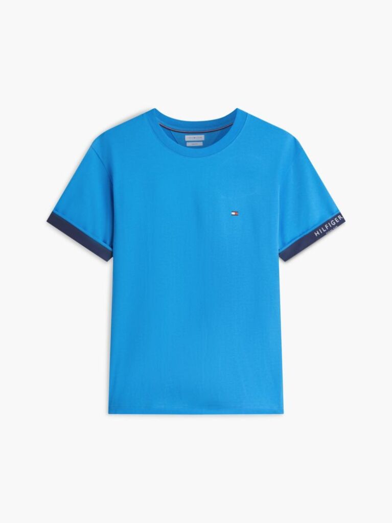 Μπλε T-Shirt Με Μίξη Υφών  Άνδρες