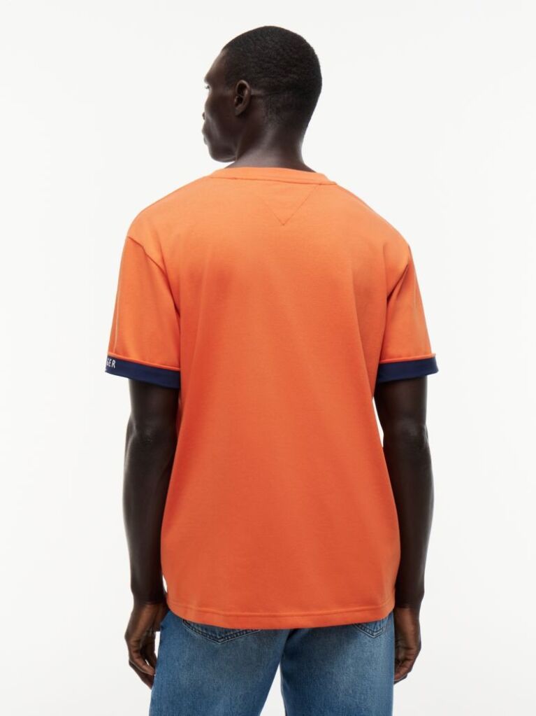 Orange Mixed Texture T-Shirt  Men