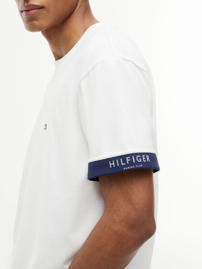 White Mixed Texture T-Shirt  Men