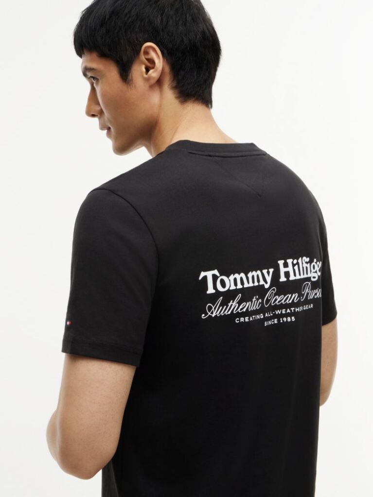Black Back Graphic Jersey Crew Neck T-Shirt  Men