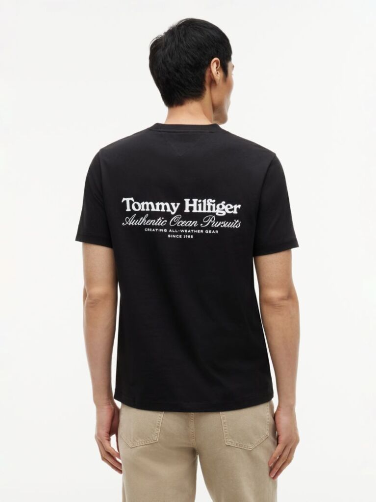Black Back Graphic Jersey Crew Neck T-Shirt  Men