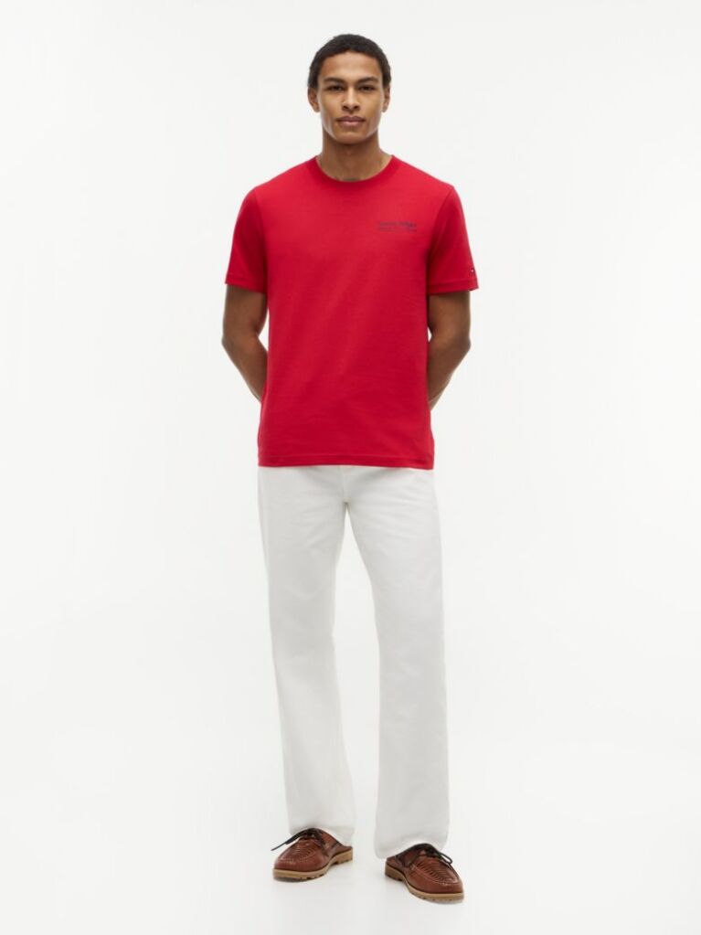 Red Back Graphic Jersey Crew Neck T-Shirt  Men