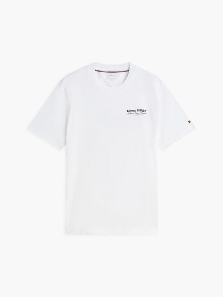 White Back Graphic Jersey Crew Neck T-Shirt  Men
