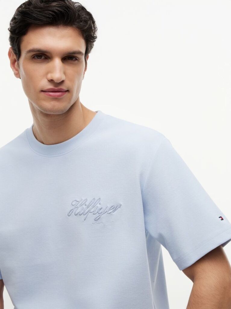 Blue Jacquard Rope Logo Relaxed T-Shirt  Men