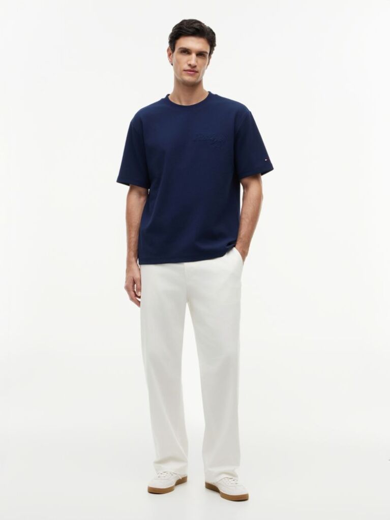 Blue Jacquard Rope Logo Relaxed T-Shirt  Men