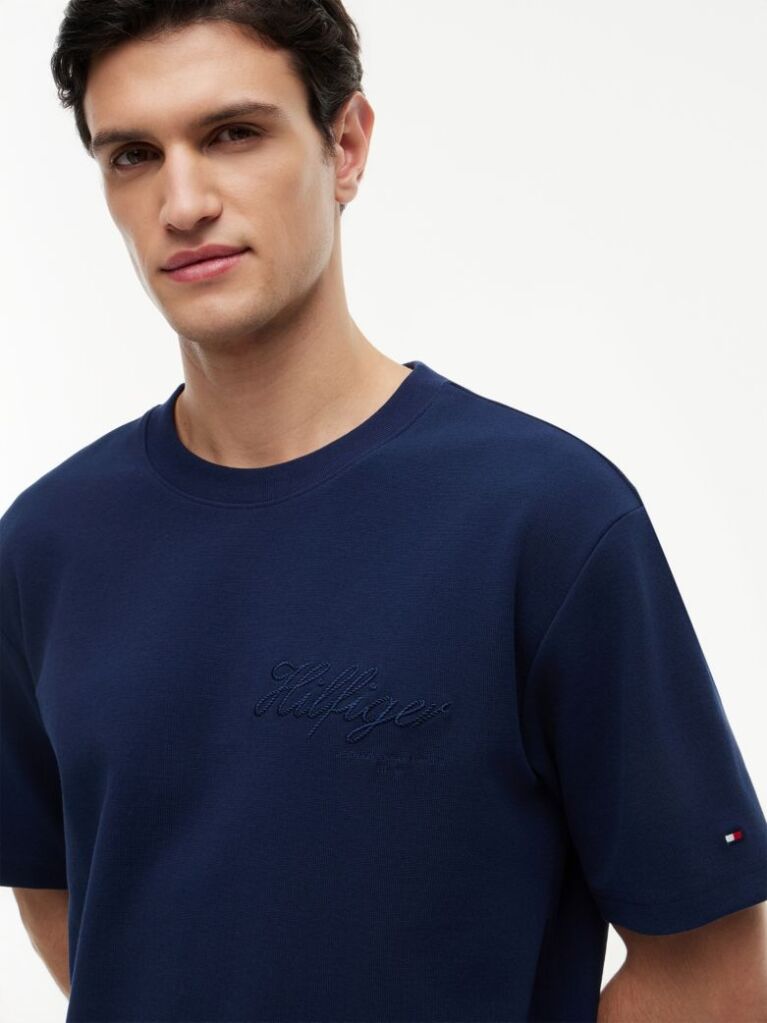 Blue Jacquard Rope Logo Relaxed T-Shirt  Men