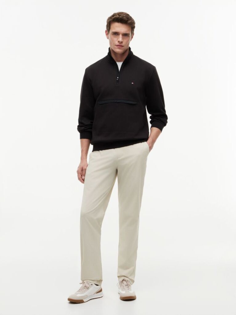 Black Intechno Knit Quarter-Zip Sweatshirt  Men