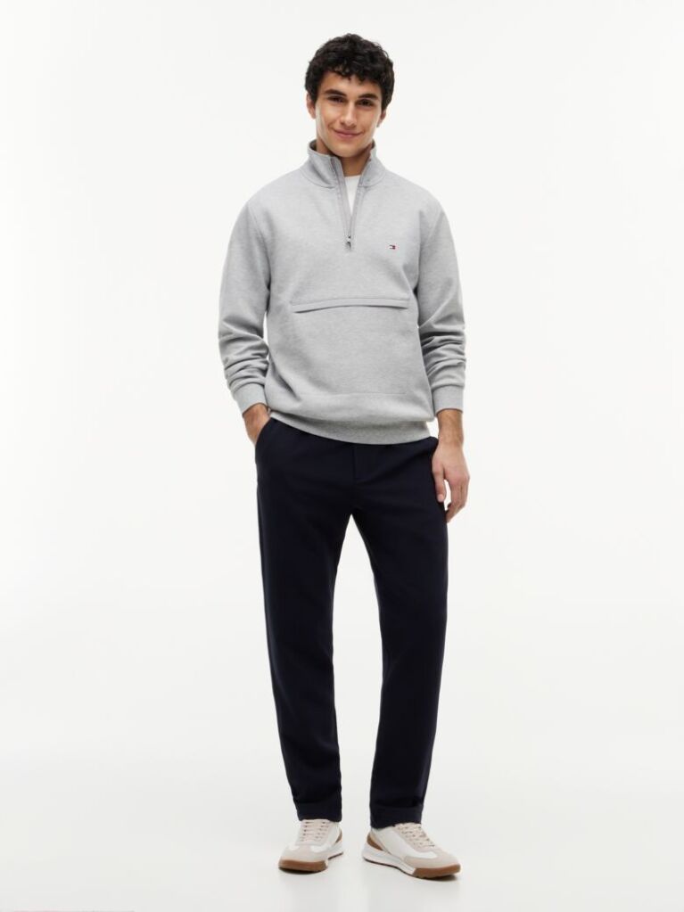 Grey Intechno Knit Quarter-Zip Sweatshirt  Men