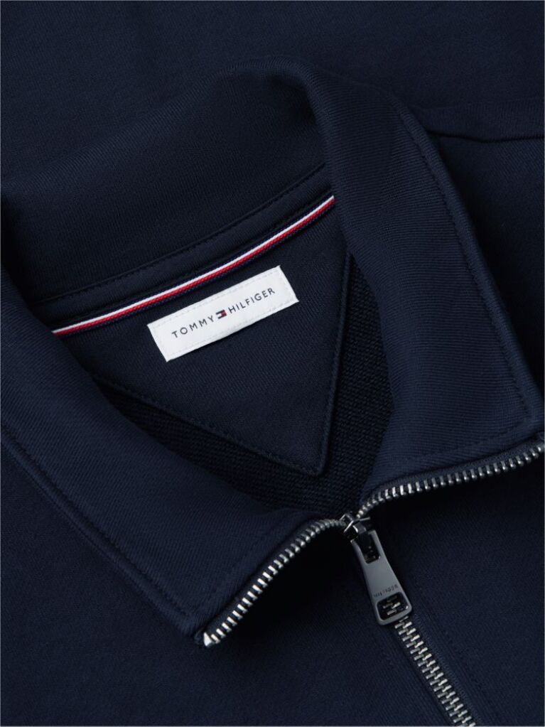Blue Logo Mock Neck Zip-Thru Sweatshirt  Men