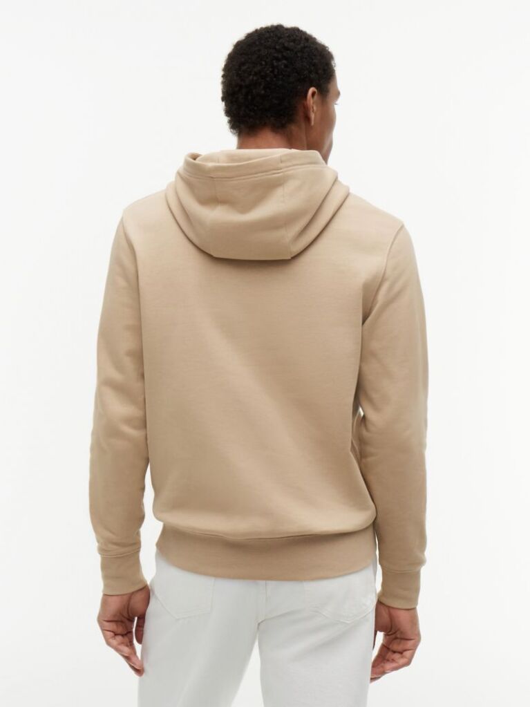 Μπεζ Βαμβακερό Hoody Με Λογότυπο  Άνδρες