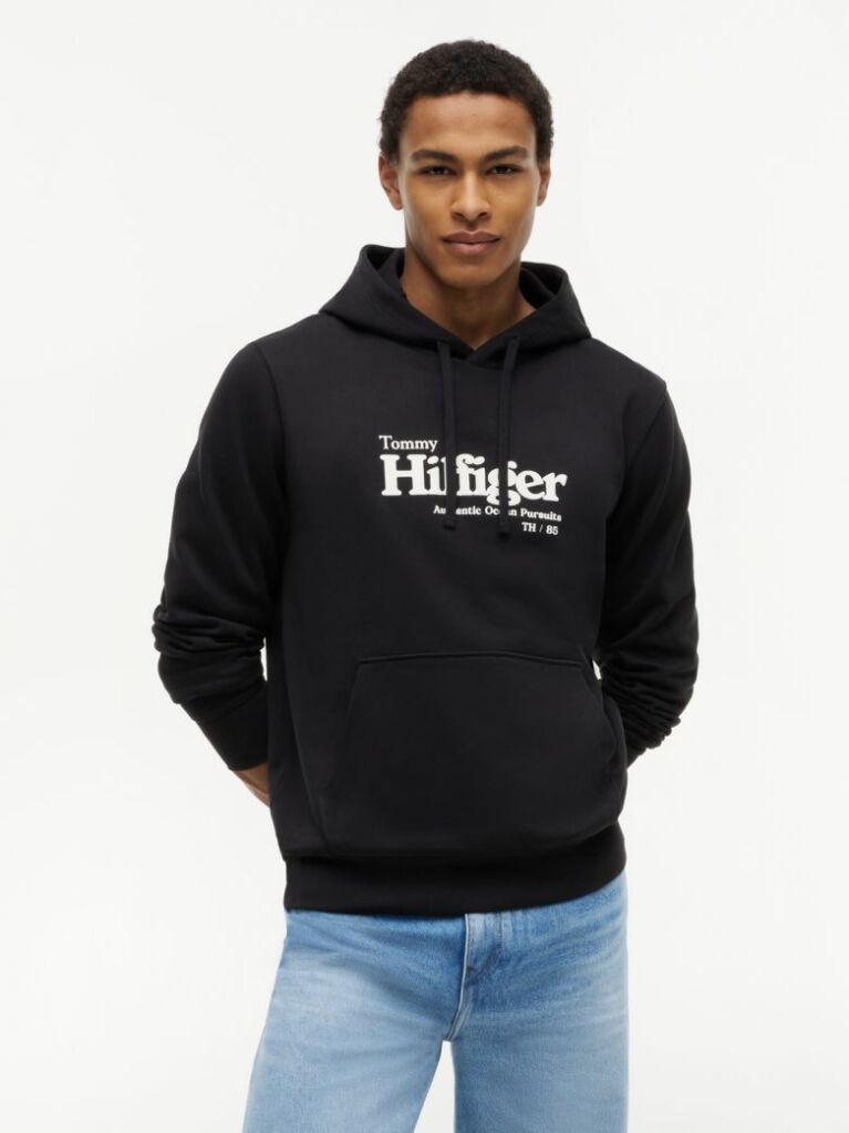 Black Logo French Terry Hoody  Men