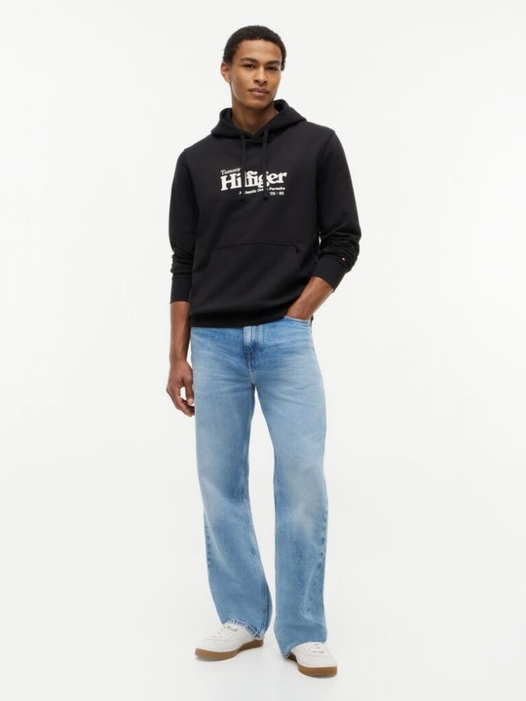 Black Logo French Terry Hoody  Men