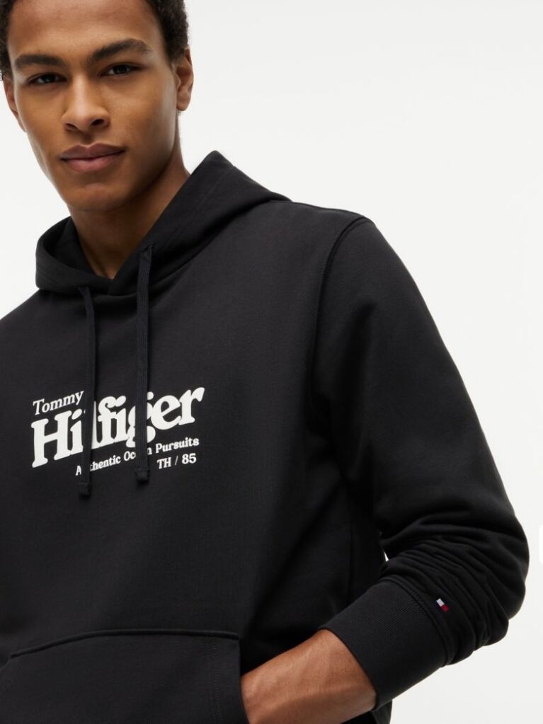 Black Logo French Terry Hoody  Men