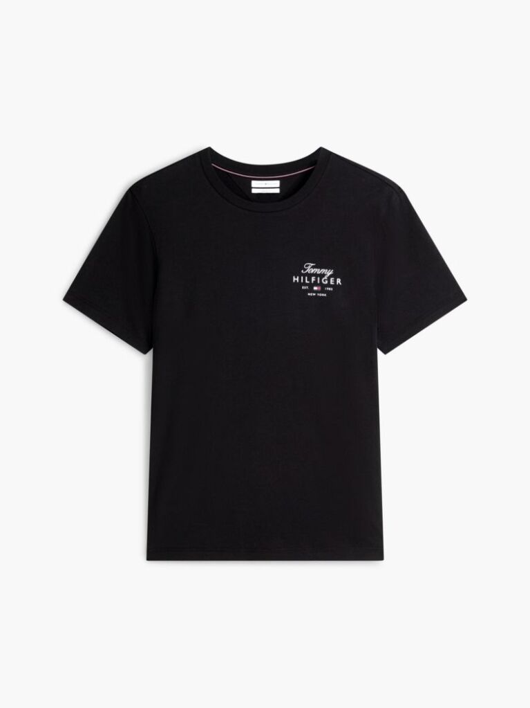 Black Logo Jersey Crew Neck T-Shirt  Men