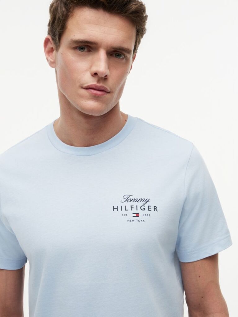 Blue Logo Jersey Crew Neck T-Shirt  Men
