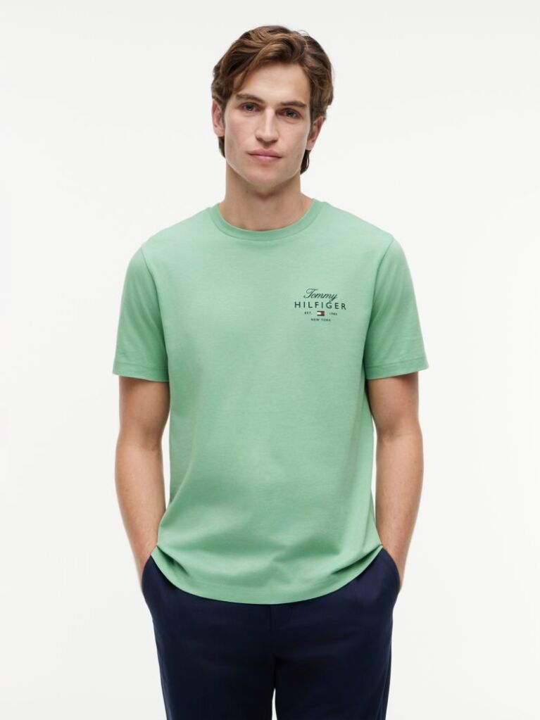 Green Logo Jersey Crew Neck T-Shirt  Men