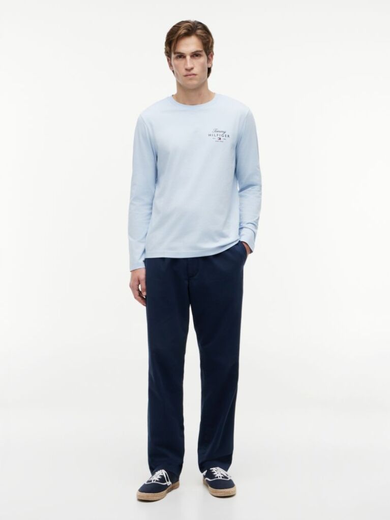 Blue Logo Long Sleeve T-Shirt  Men