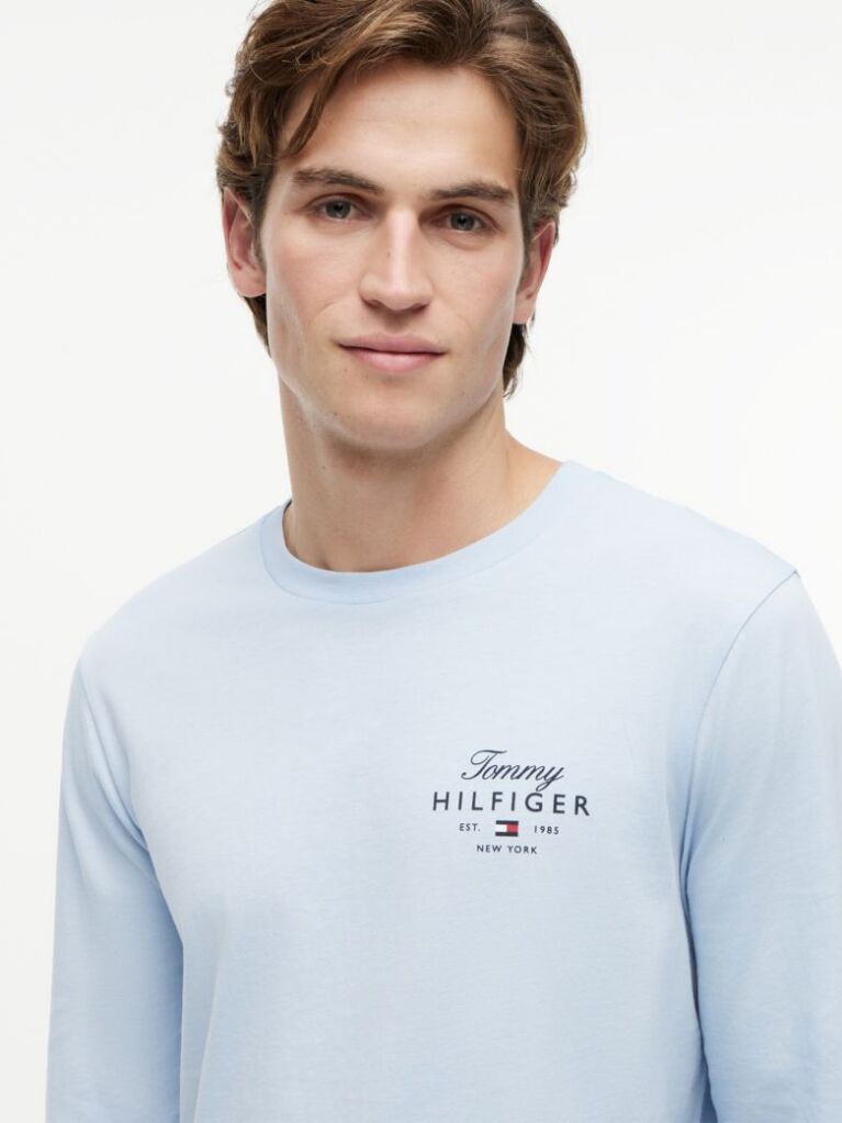 Blue Logo Long Sleeve T-Shirt  Men