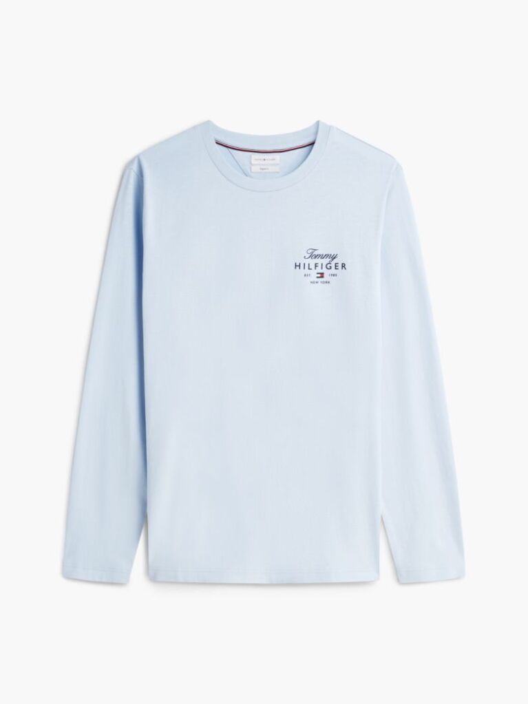 Blue Logo Long Sleeve T-Shirt  Men