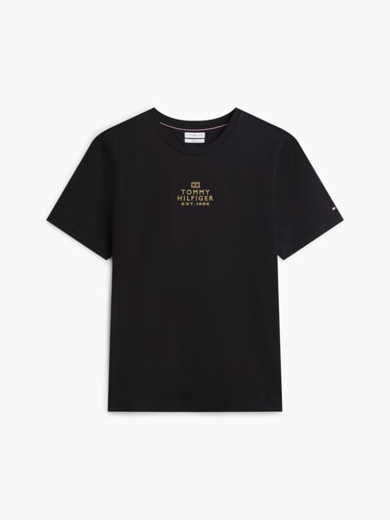 Μαύρο T-Shirt Με Κεντητό Tonal Λογότυπο  Άνδρες