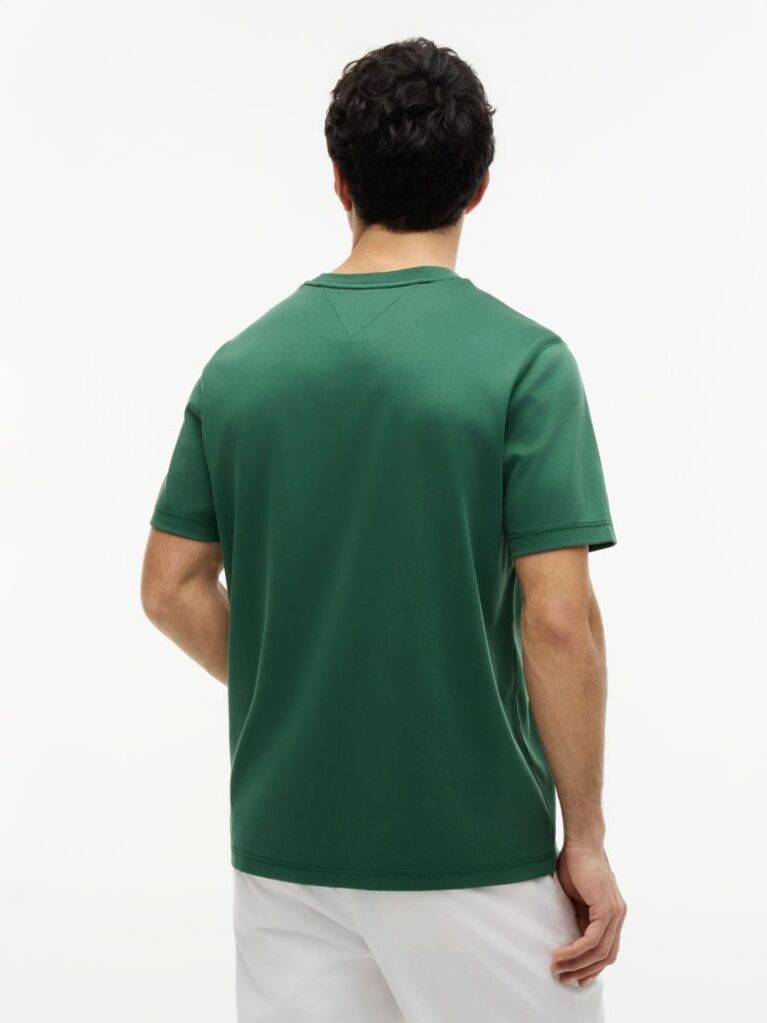 Green Tonal Logo Embroidery Interlock Knit T-Shirt  Men