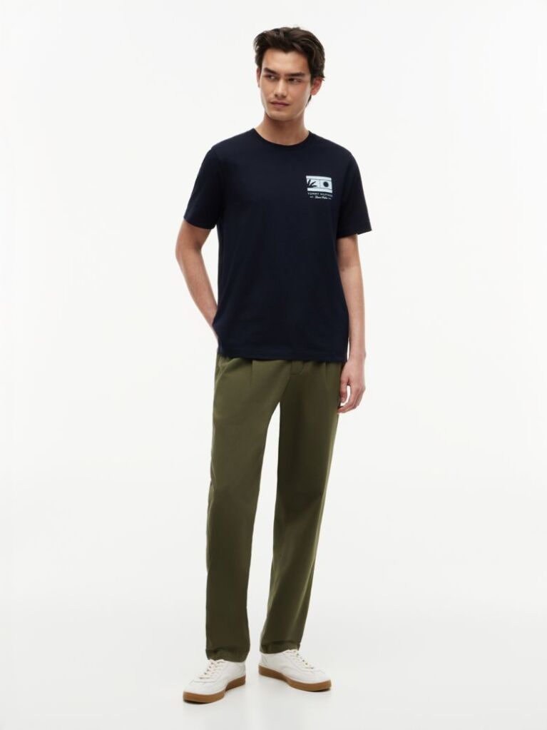 Blue Logo Graphic Jersey Crew Neck T-Shirt  Men