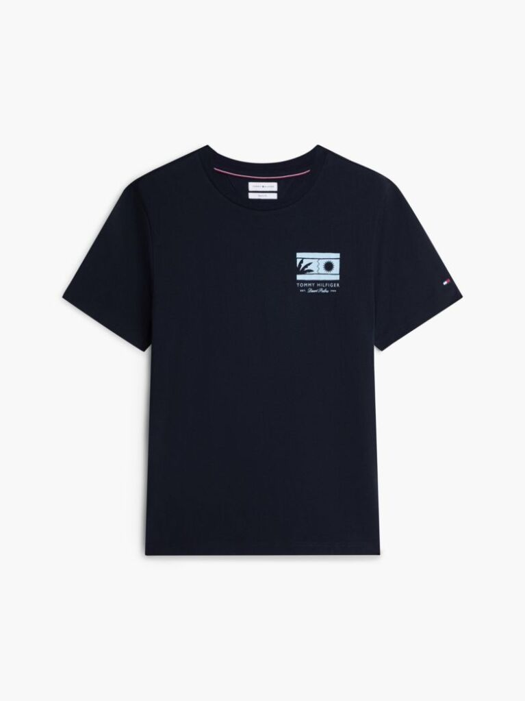 Blue Logo Graphic Jersey Crew Neck T-Shirt  Men