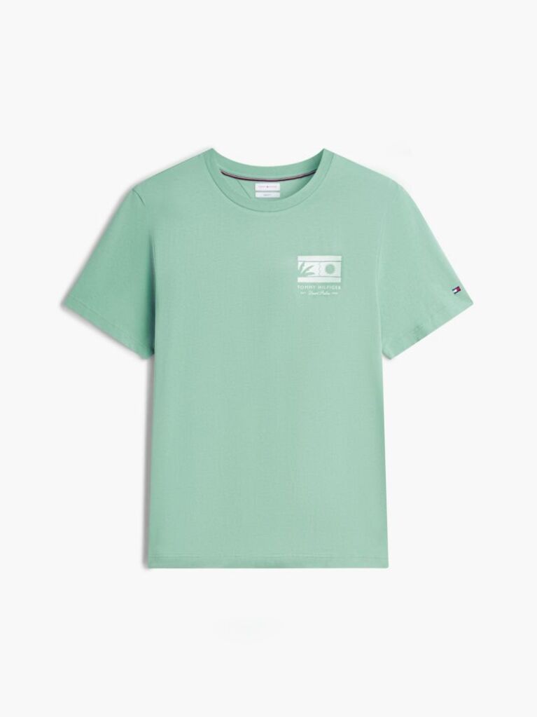 Green Logo Graphic Jersey Crew Neck T-Shirt  Men