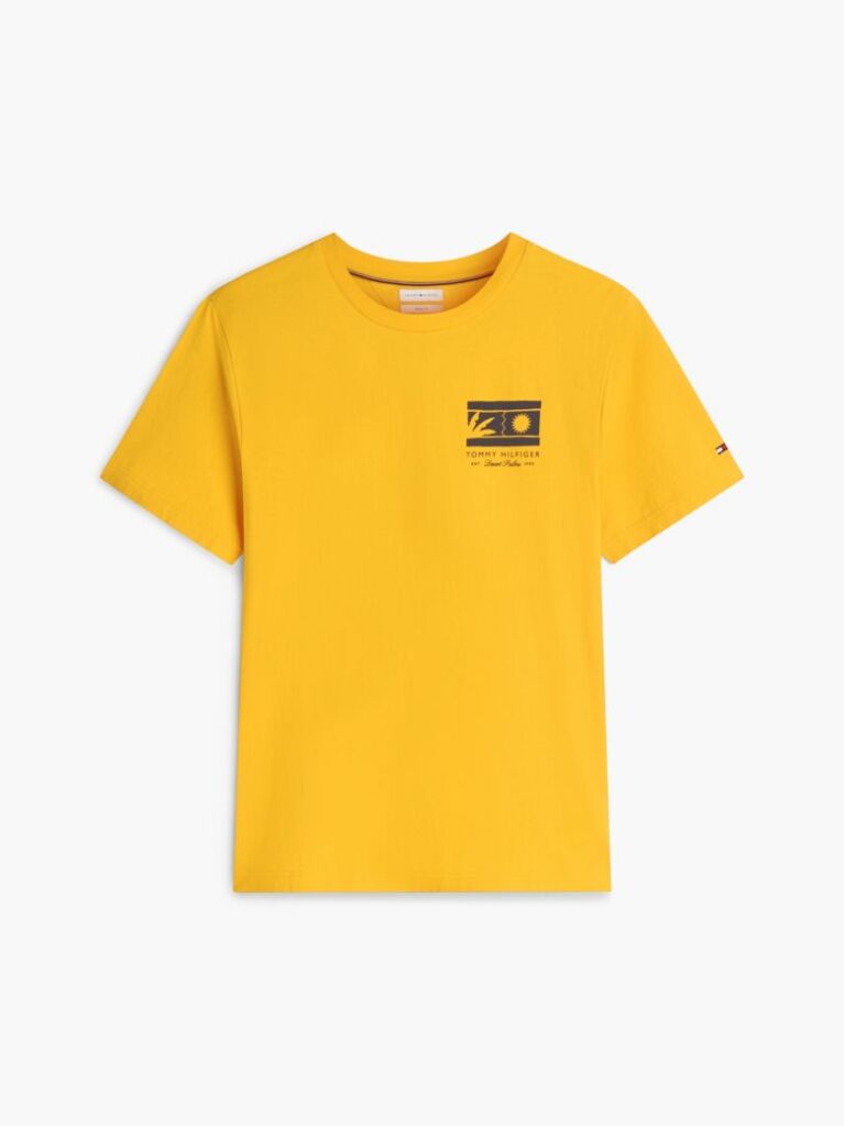 Orange Logo Graphic Jersey Crew Neck T-Shirt  Men