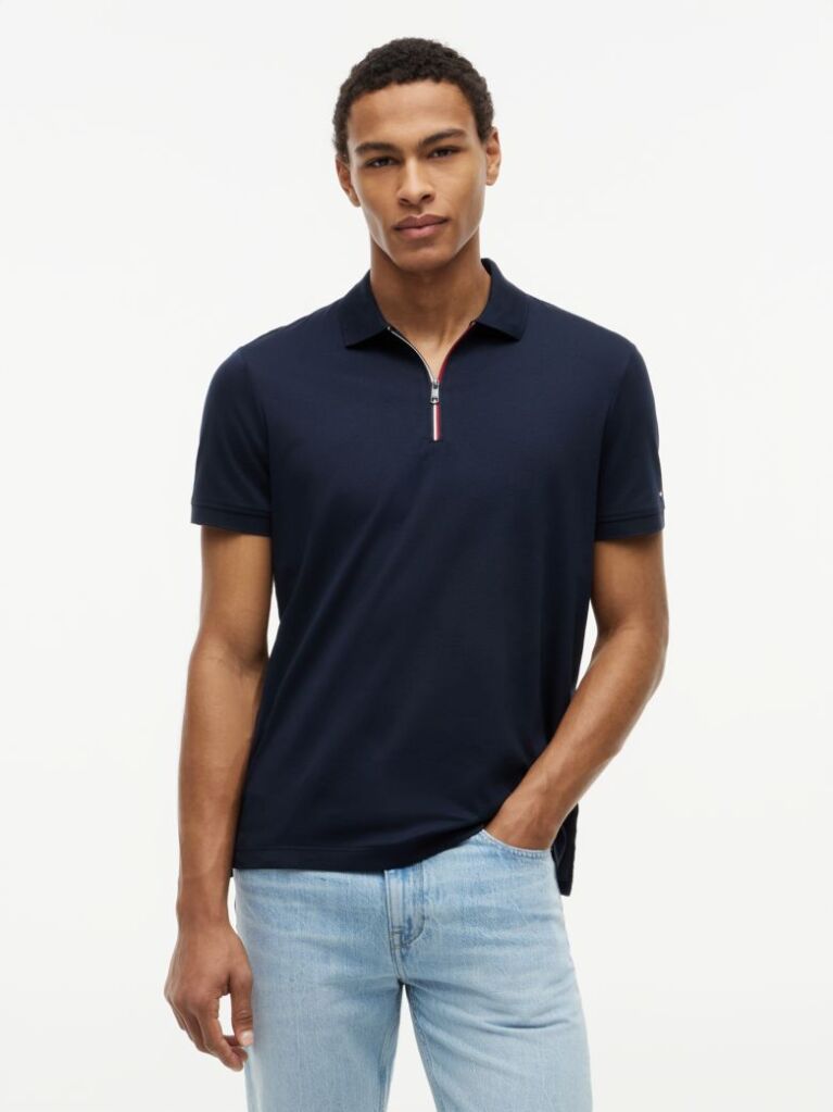 Blue Regular Fit Fluid Cotton Polo Shirt  Men