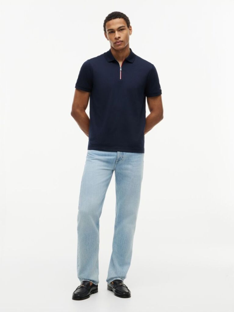 Blue Regular Fit Fluid Cotton Polo Shirt  Men
