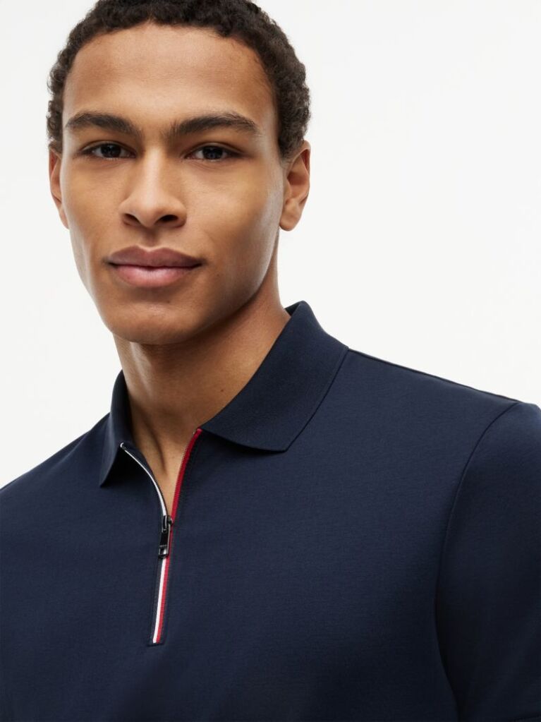 Blue Regular Fit Fluid Cotton Polo Shirt  Men