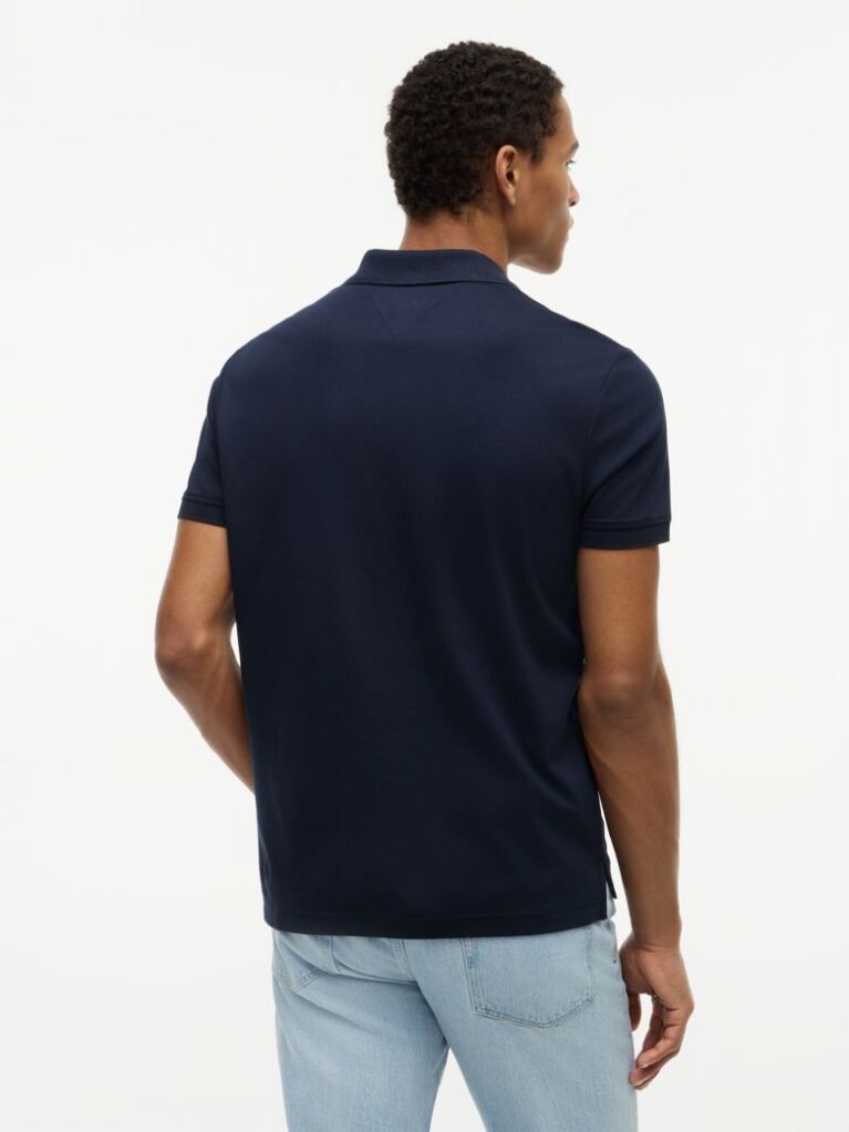Blue Regular Fit Fluid Cotton Polo Shirt  Men