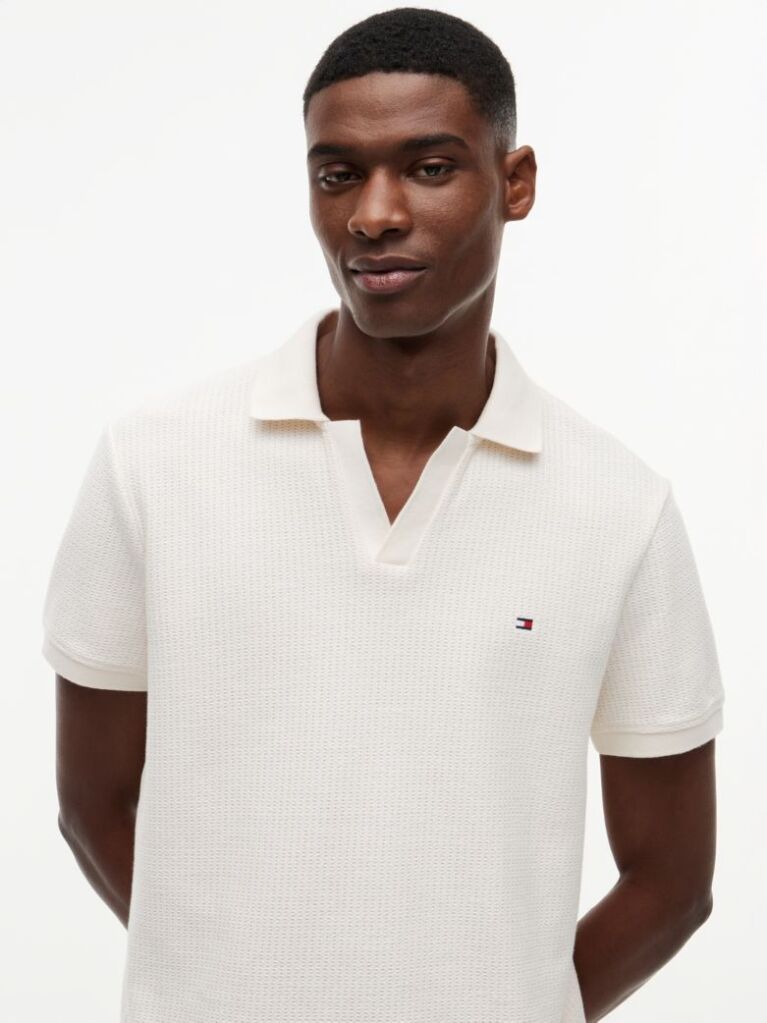 Beige Regular Fit Jacquard Polo Shirt  Men