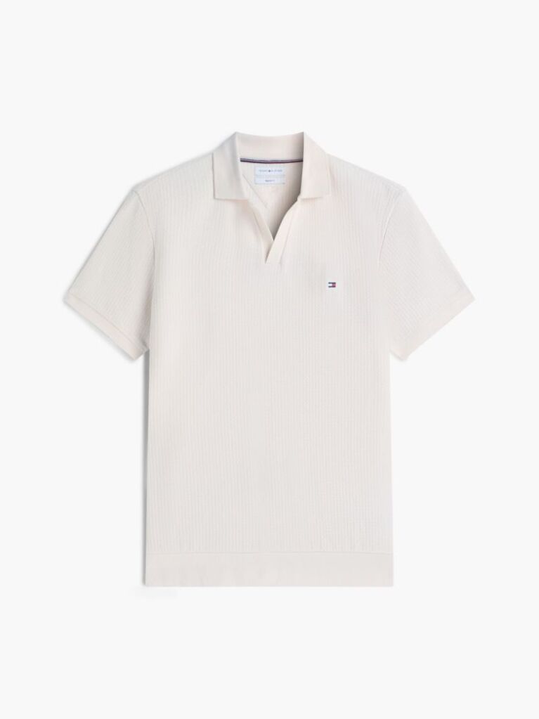 Beige Regular Fit Jacquard Polo Shirt  Men