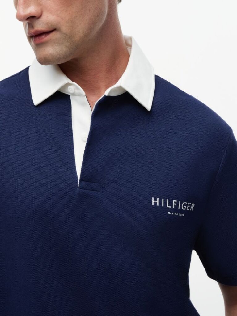 Blue Classic Fit Pique Polo Shirt  Men