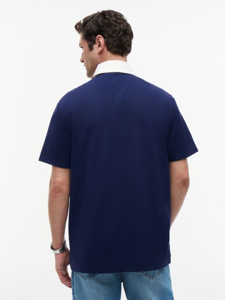 Blue Classic Fit Pique Polo Shirt  Men