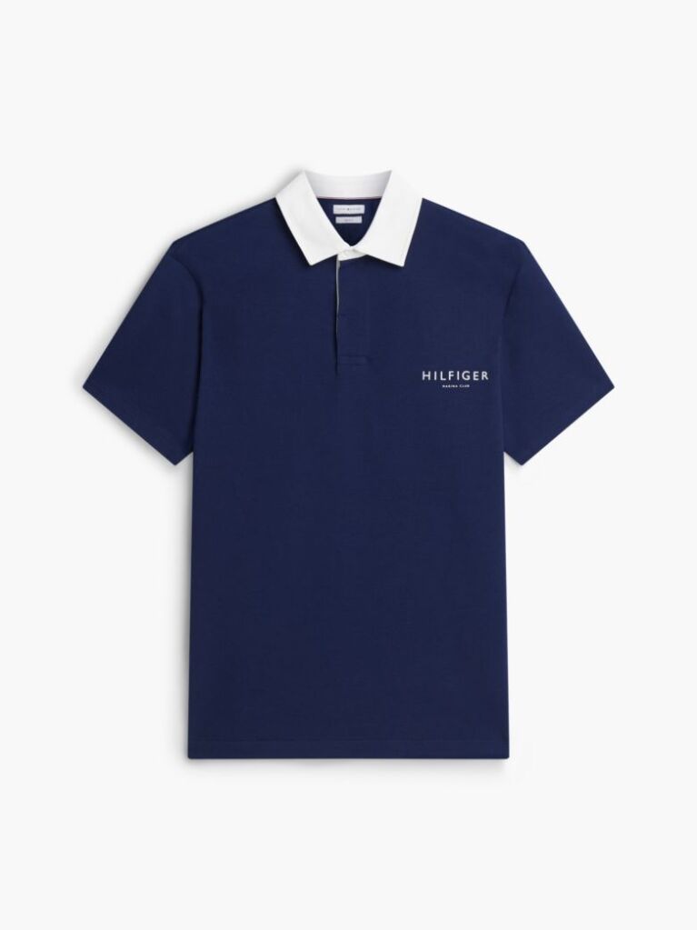 Blue Classic Fit Pique Polo Shirt  Men