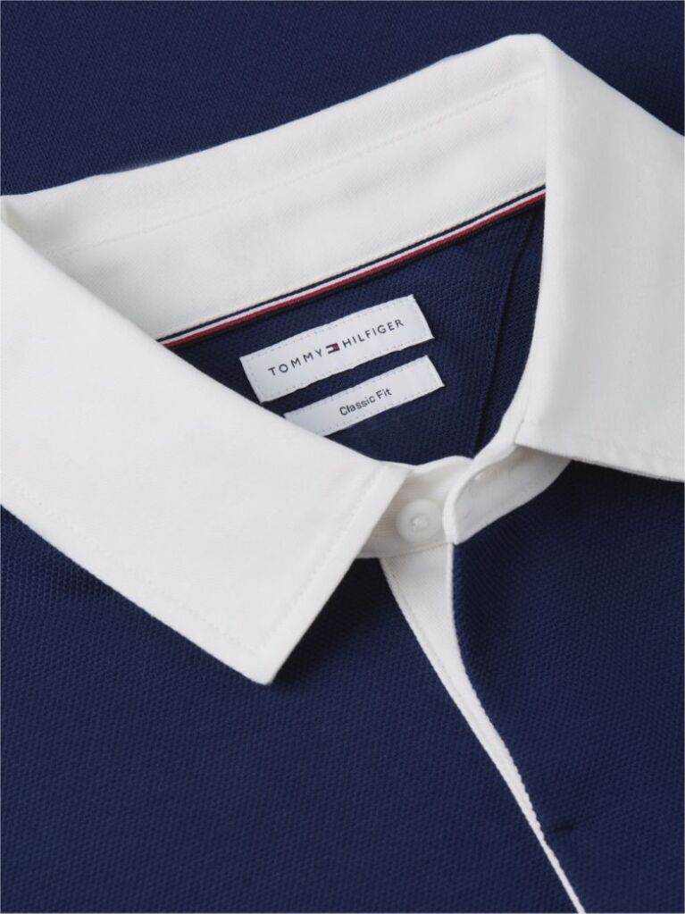 Blue Classic Fit Pique Polo Shirt  Men
