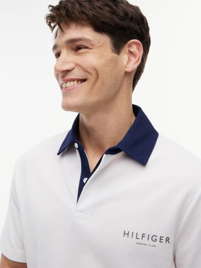 White Classic Fit Pique Polo Shirt  Men